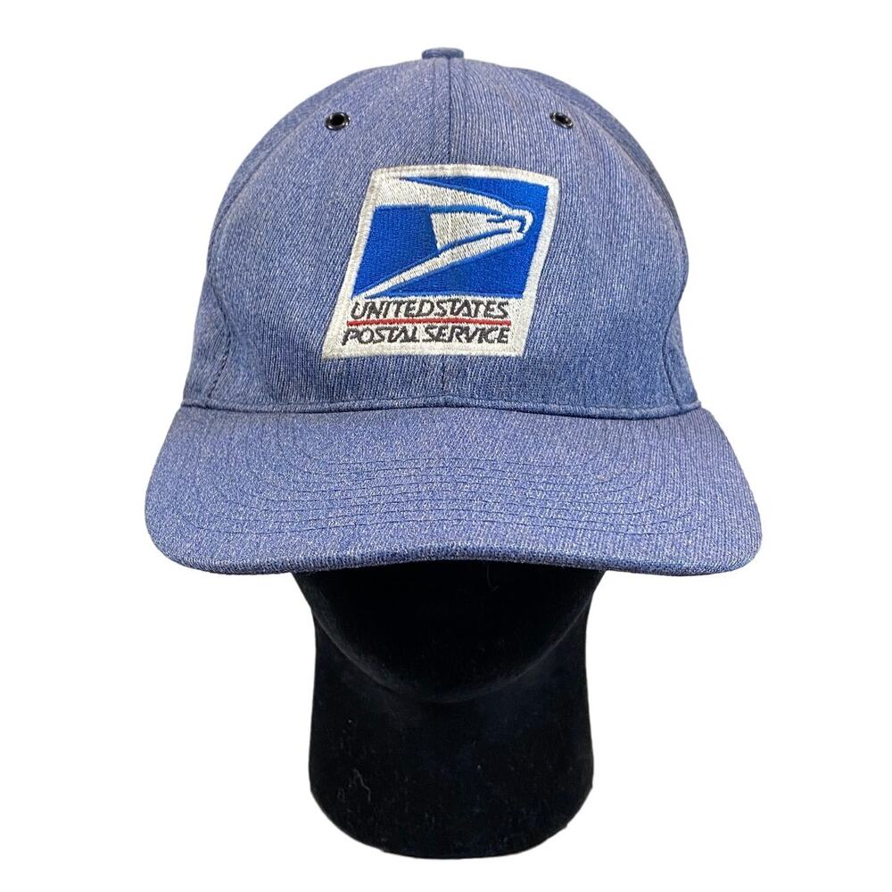 Vintage USPS Made in USA Denim Snapback Adjustable Hat Medium